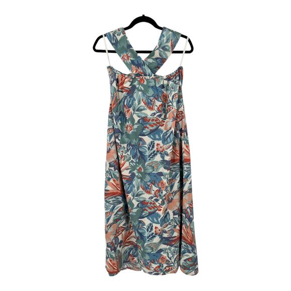 Faherty dress Bay Twist sleeveless halter midi floral size Small S - Picture 6 of 9